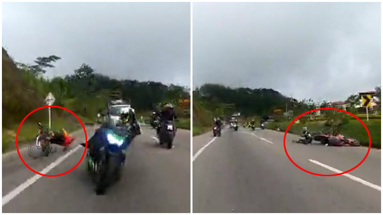Impactante video muestra cómo un motociclista imprudente se llevó por delante a un ciclista en carreteras de Cundinamarca 