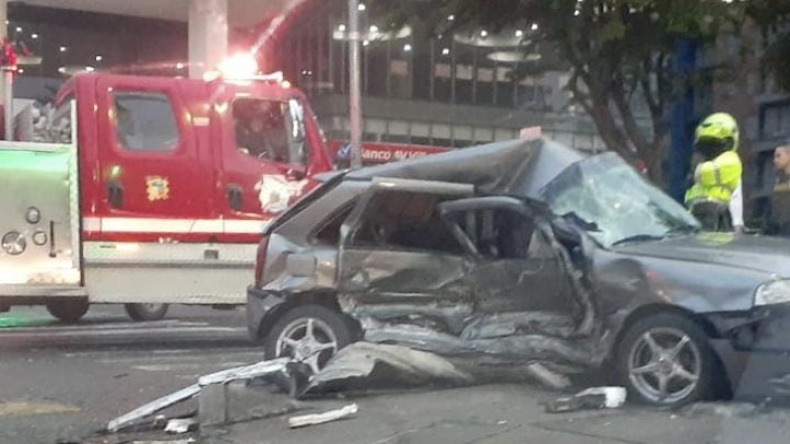 Violento accidente de tránsito en la calle 60 con avenida Guabinal