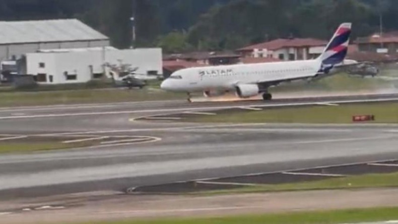 Susto a bordo: llanta de un avión se prendió en llamas durante un aterrizaje de emergencia en Antioquia