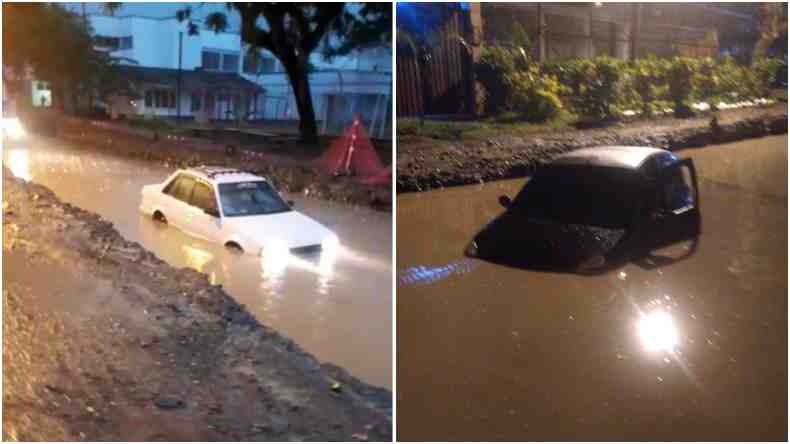 Dos vehículos quedaron atrapados en una inundación en el corregimiento de El Totumo  