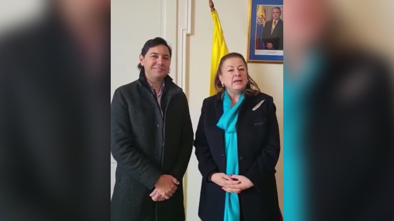 Embajadora de Colombia en Hungría le dio la bienvenida al alcalde Andrés Hurtado