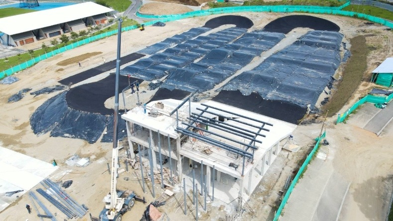 Así avanza la construcción de la pista de BMX en el Parque Deportivo de Ibagué 