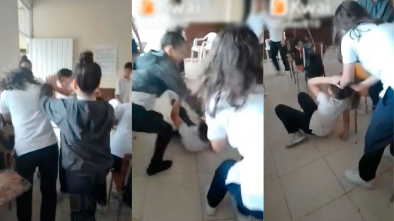 Cero y van dos: graban paliza contra una niña de 11 años en colegio público de Ibagué