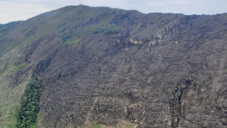 ¡Por fin! Lluvia logró apagar el incendio forestal que consumía un cerro en Melgar