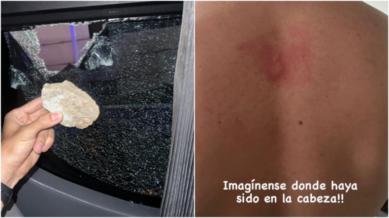 Otro jugador de Millonarios fue golpeado con una piedra que rompió el vidrio del bus en el que se movilizaban