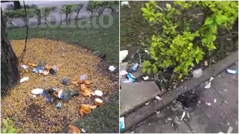 ¡Qué vergüenza! Ciudadanos opacaron el alumbrado en la Plaza Bolívar y la dejaron hecha un basurero