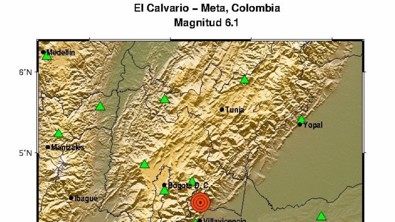 Fuerte temblor sacude al centro de Colombia