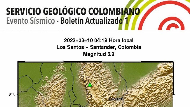 Fuerte y prolongado temblor sacude a Colombia