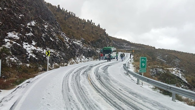 Por nieve y granizada piden reducir la velocidad en la vía Murillo-Manizales