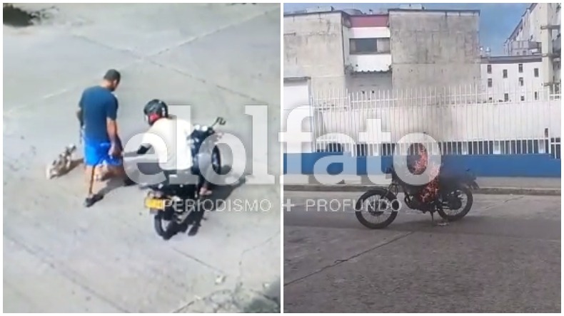Ciudadanos quemaron motocicleta de un ladrón en el barrio La Francia