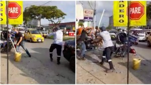 Dos hombres protagonizaron pelea en la avenida Mirolindo de Ibagué, uno de ellos luchó al estilo karateca