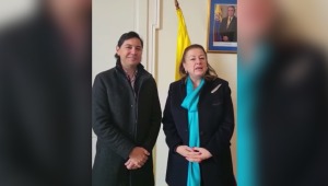 Embajadora de Colombia en Hungría le dio la bienvenida al alcalde Andrés Hurtado