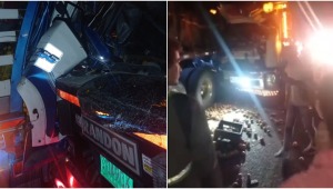 Fuerte choque entre dos vehículos de carga ocasionó caos en la variante de Ibagué