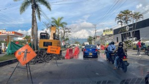 Sigue el trancón: obras del Ibal en avenida Mirolindo afectadas por la lluvia