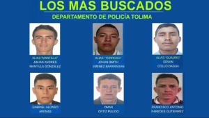 Autoridades revelaron a los más buscados en el Tolima 