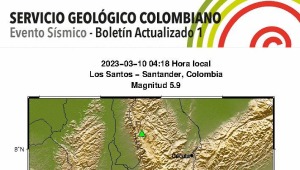 Fuerte y prolongado temblor sacude a Colombia