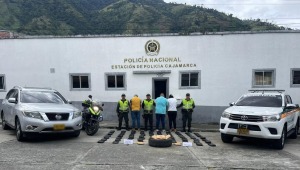 Capturaron a tres personas que intentaban transportar millonaria carga de droga en Cajamarca