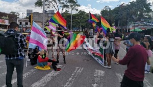 Integrantes de la comunidad LGBTIQ+ marchan por la carrera Quinta de Ibagué