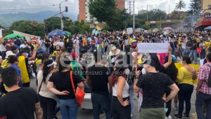 Paro nacional llegó al punto de concentración en la calle 60 en Ibagué